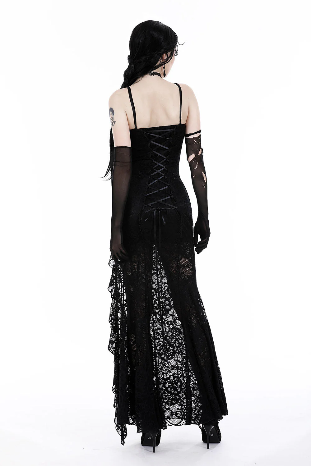 Black Lantern Lace Dress - Image 5