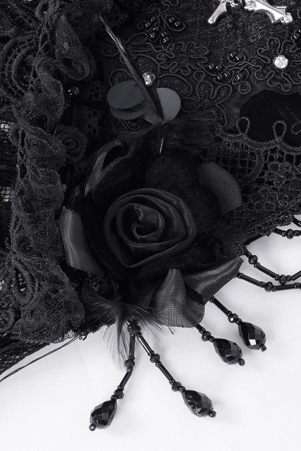 Black Madonna Long Gothic Veil - Image 7