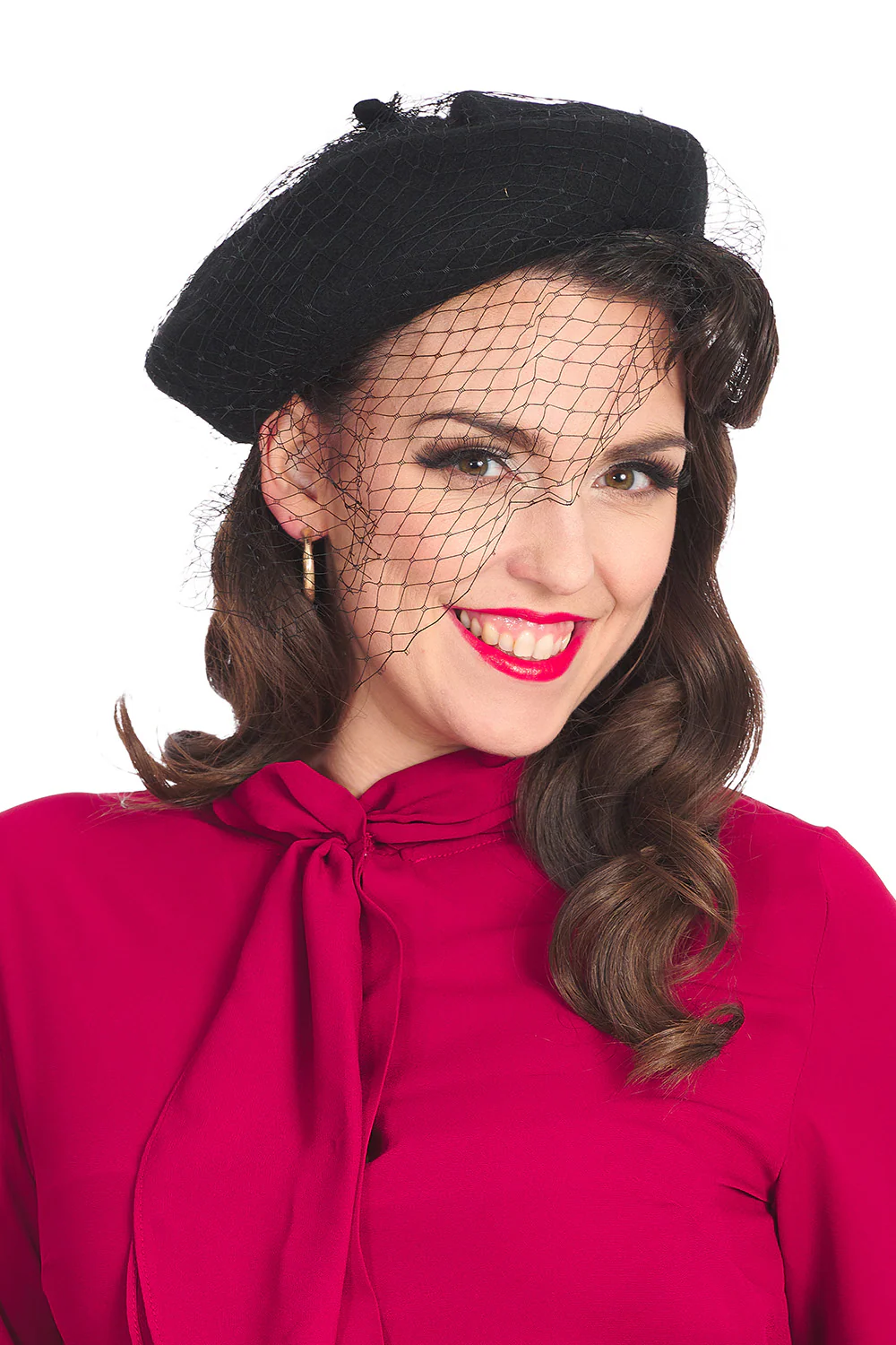 Black Maggie Net Beret - Image 2