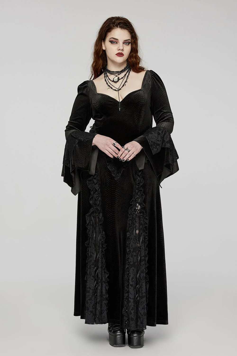 Black Majesty Vampire Goth Dress [Plus Size] - Image 3