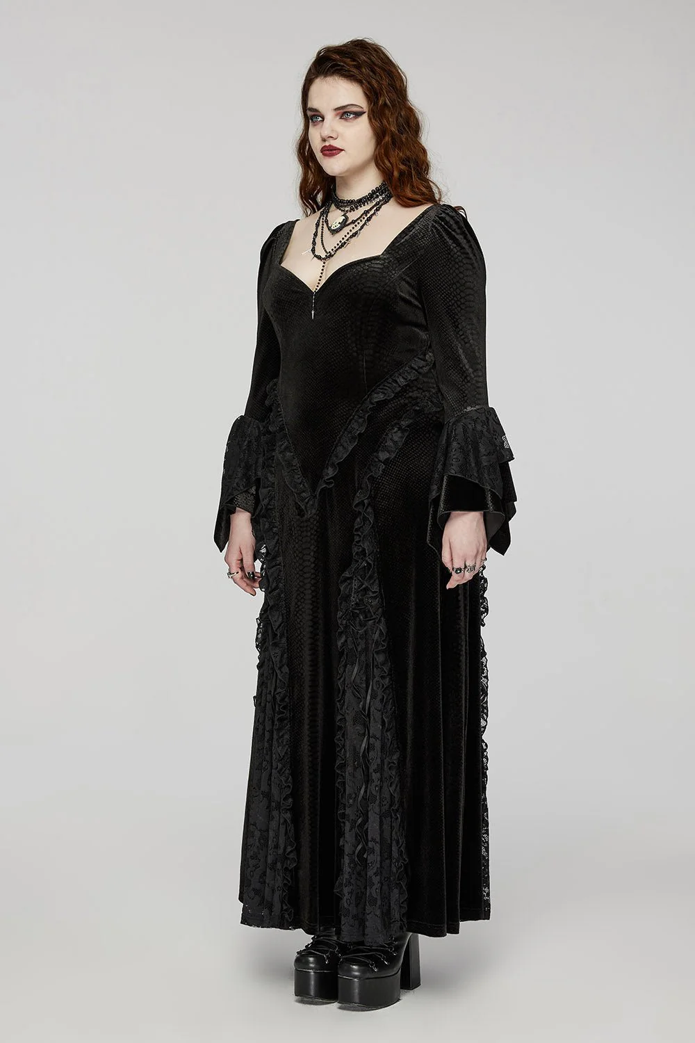 Black Majesty Vampire Goth Dress [Plus Size] - Image 4