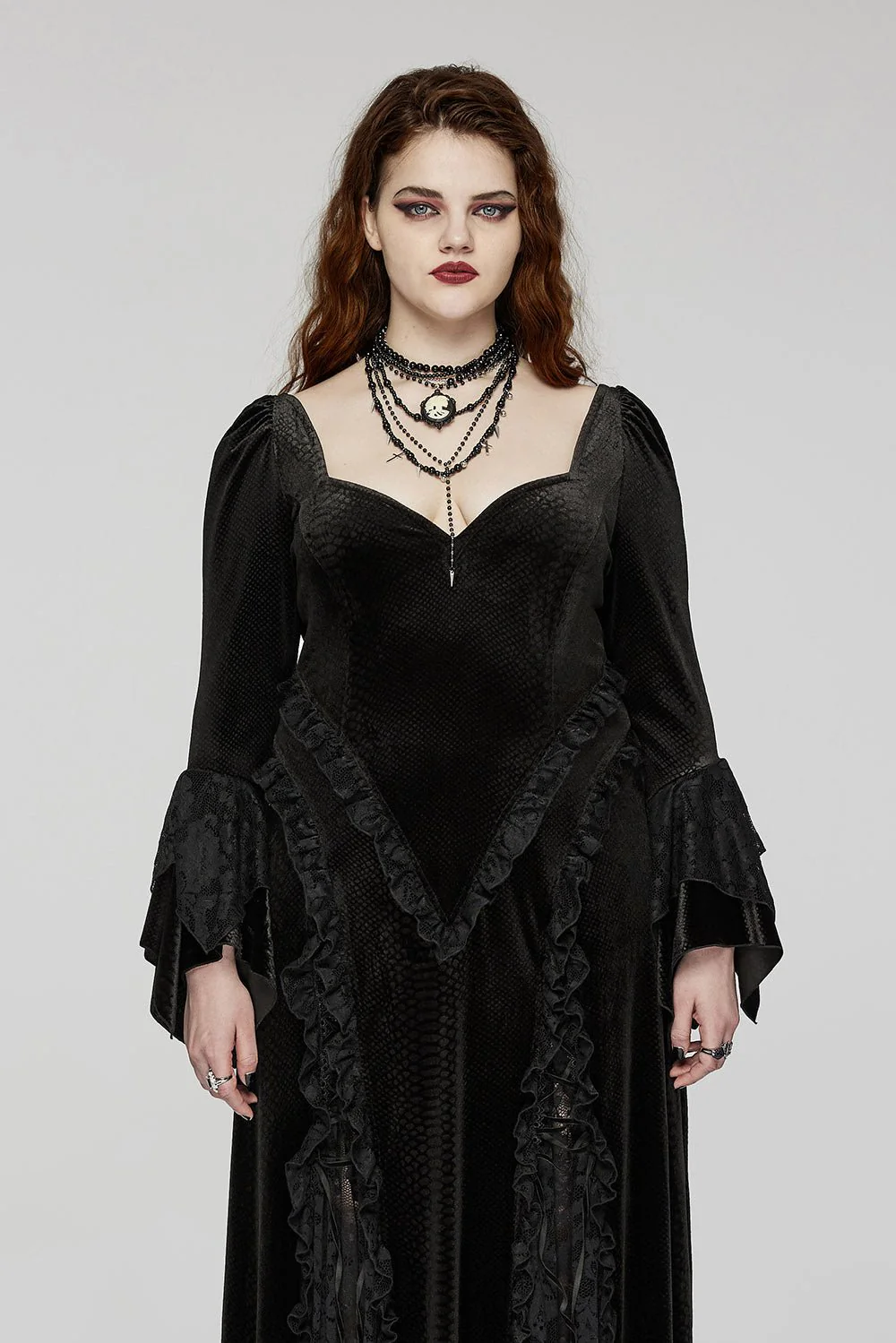 Black Majesty Vampire Goth Dress [Plus Size] - Image 5