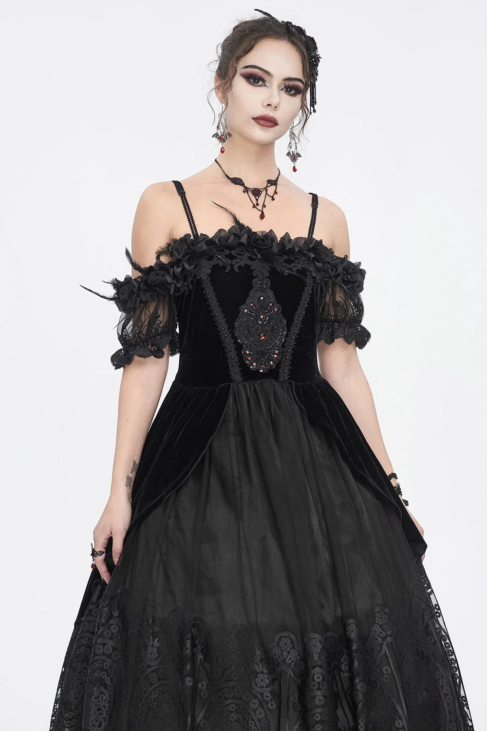 Black Manor Gothic Gown - Image 2