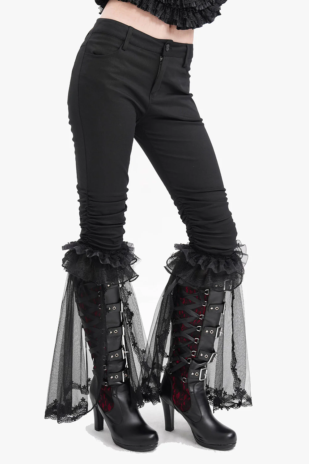 Black Mast Ruffle Flared Pants