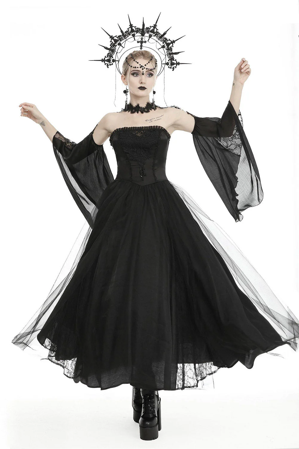 Black Mausoleum Maxi Tulle Dress - Image 2