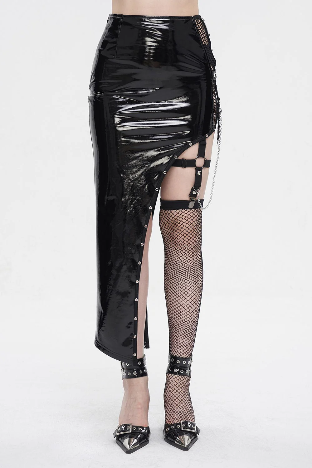 Black Moonlight Harness Split Skirt Set - Image 3