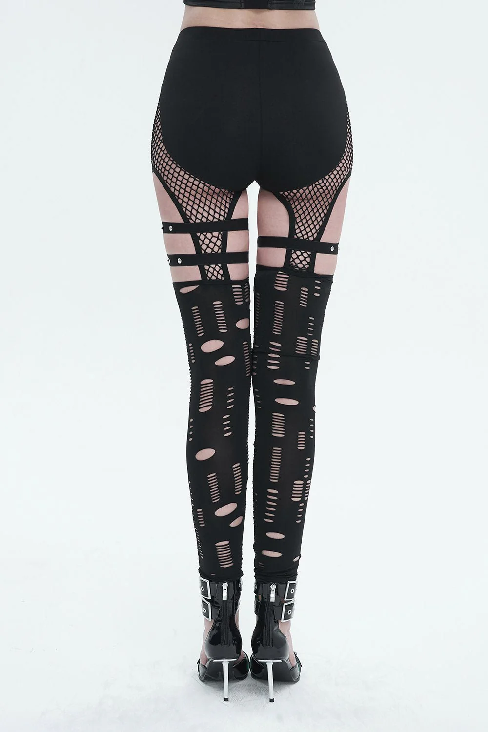 Black Mourn Garter Leggings - Image 6