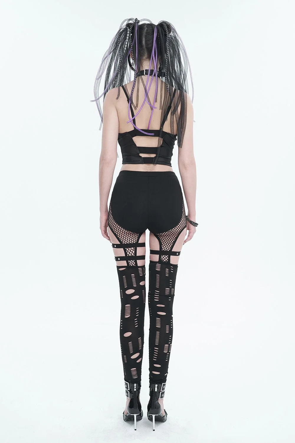 Black Mourn Garter Leggings - Image 8