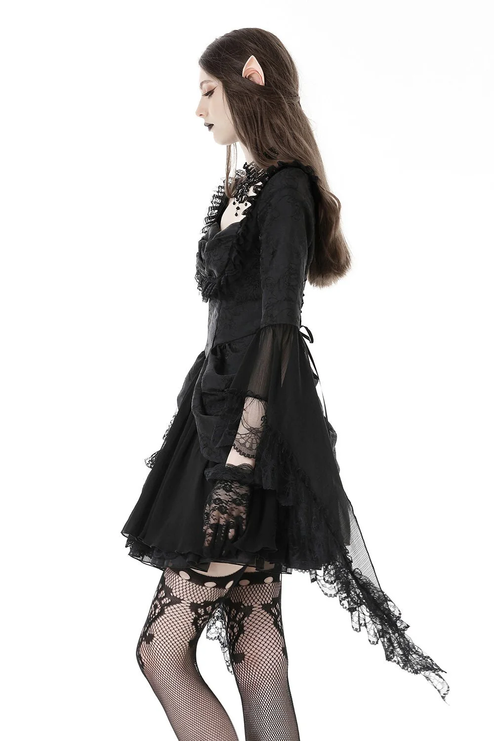 Black Prayer Bustle Dress - Image 3