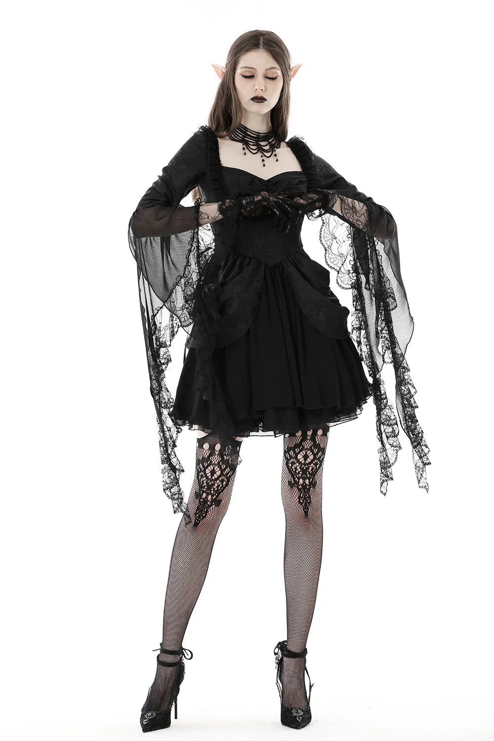 Black Prayer Bustle Dress - Image 4