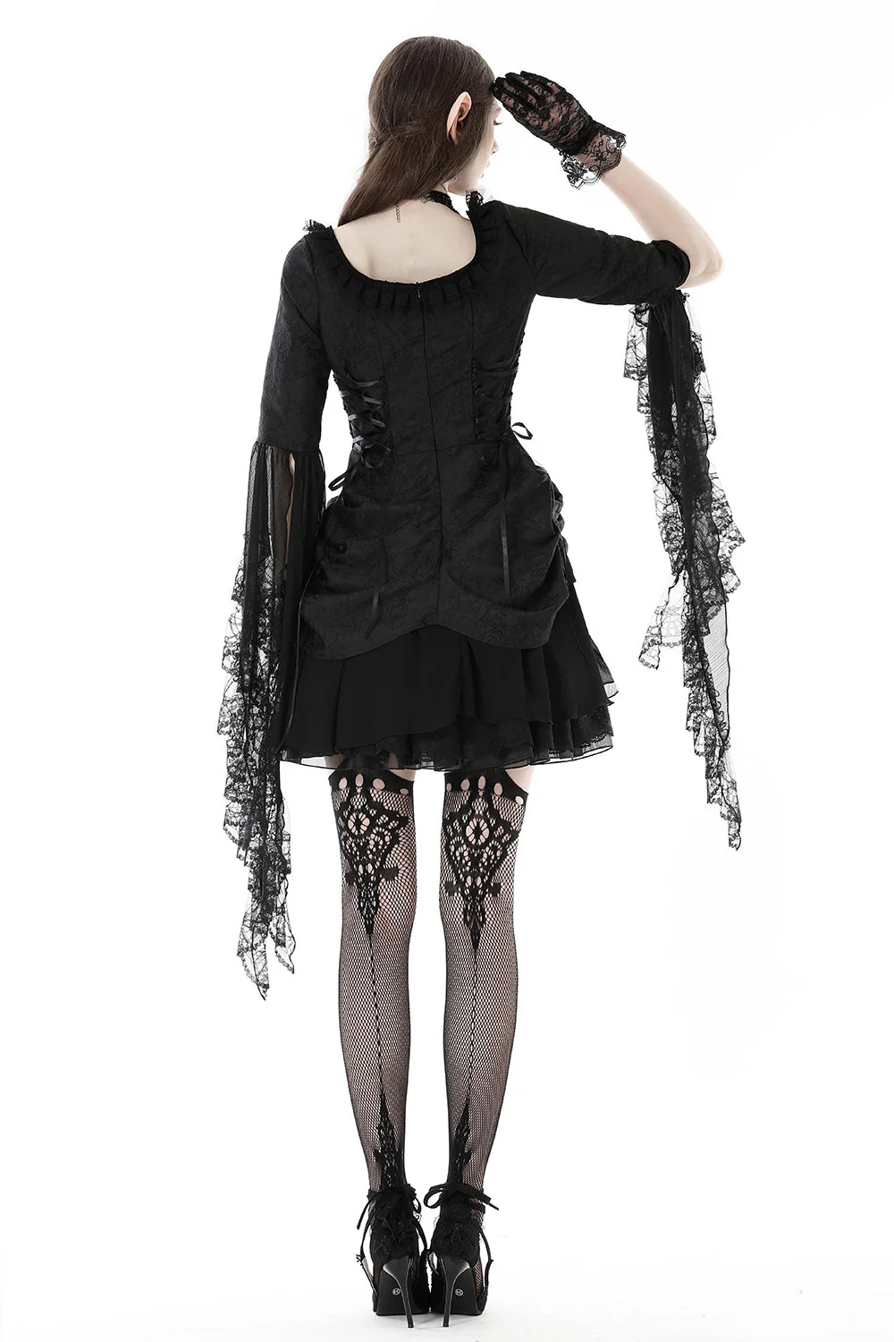 Black Prayer Bustle Dress - Image 5