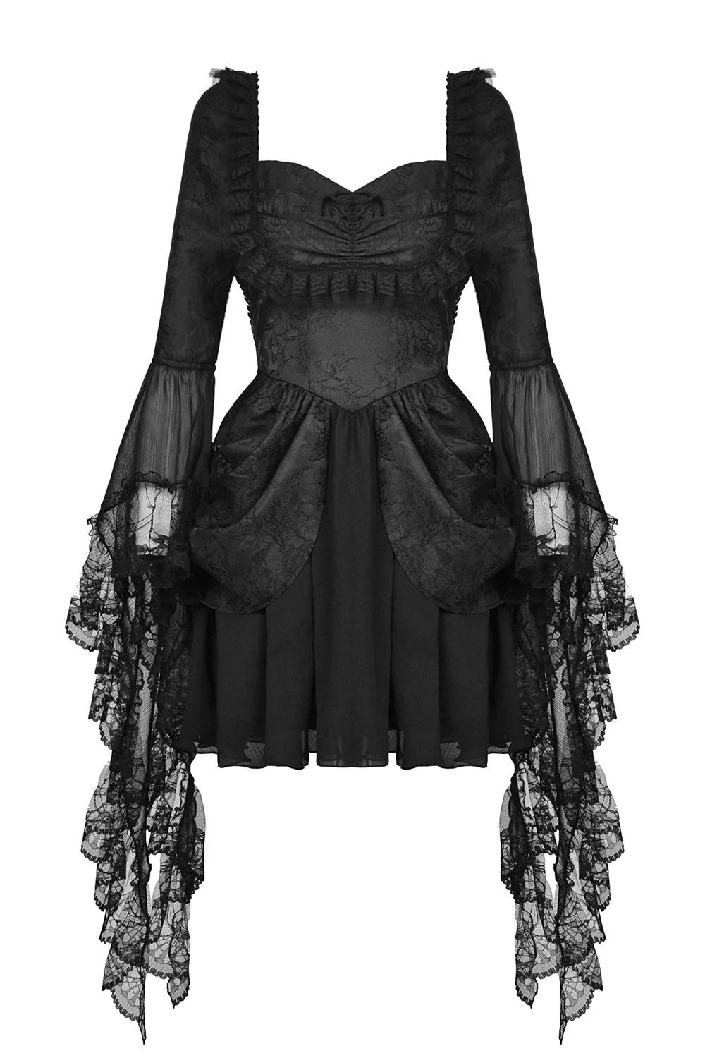 Black Prayer Bustle Dress - Image 6