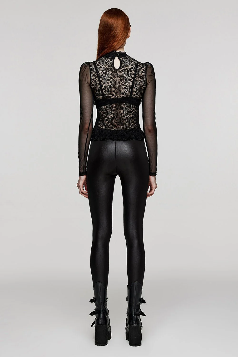 Black Prayer Sheer Lace Top - Image 4