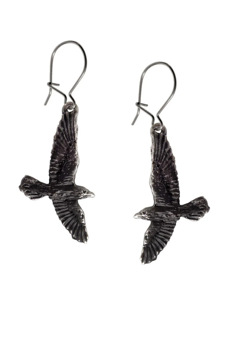 Black Raven Earrings