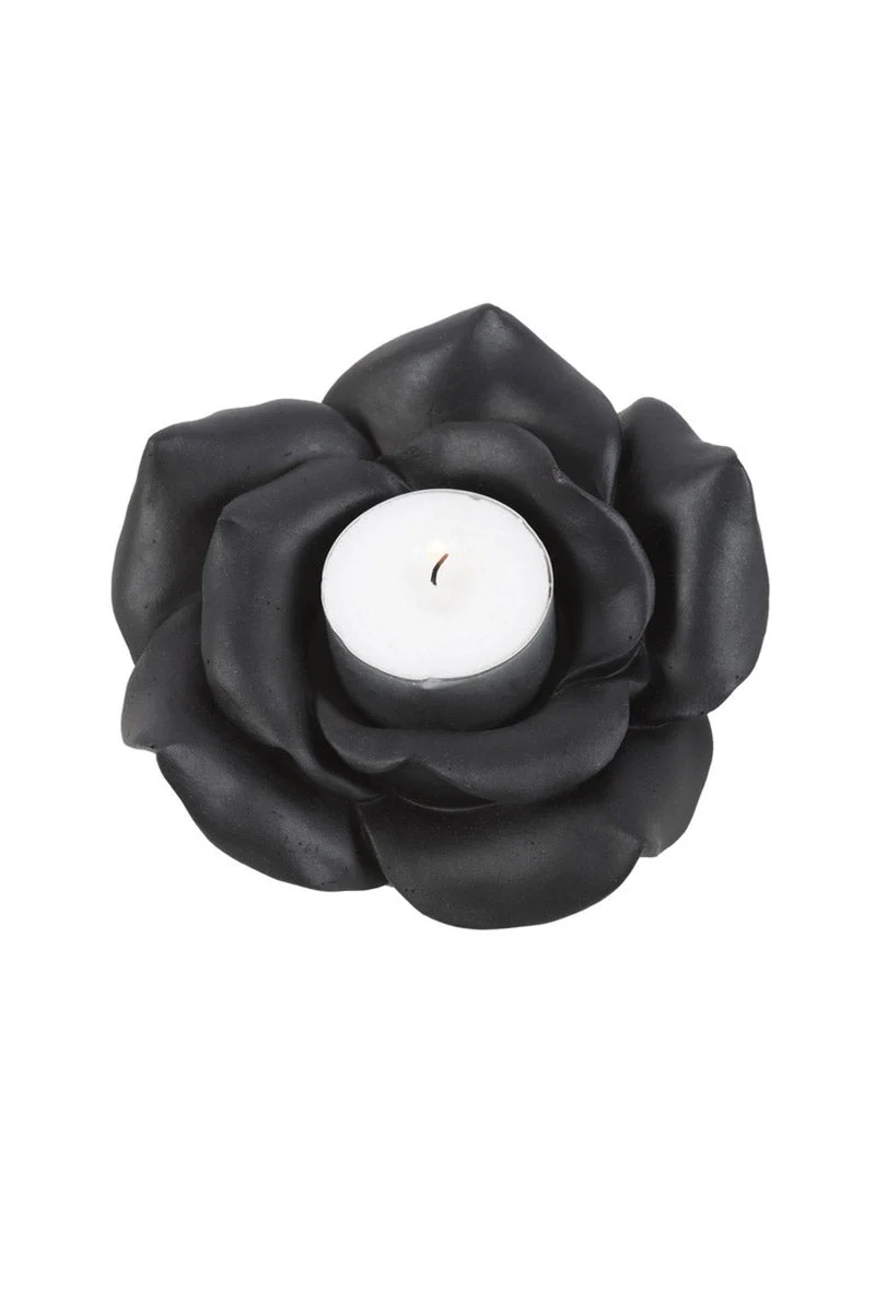 Black Rose Tealight Candle Holder - Image 2