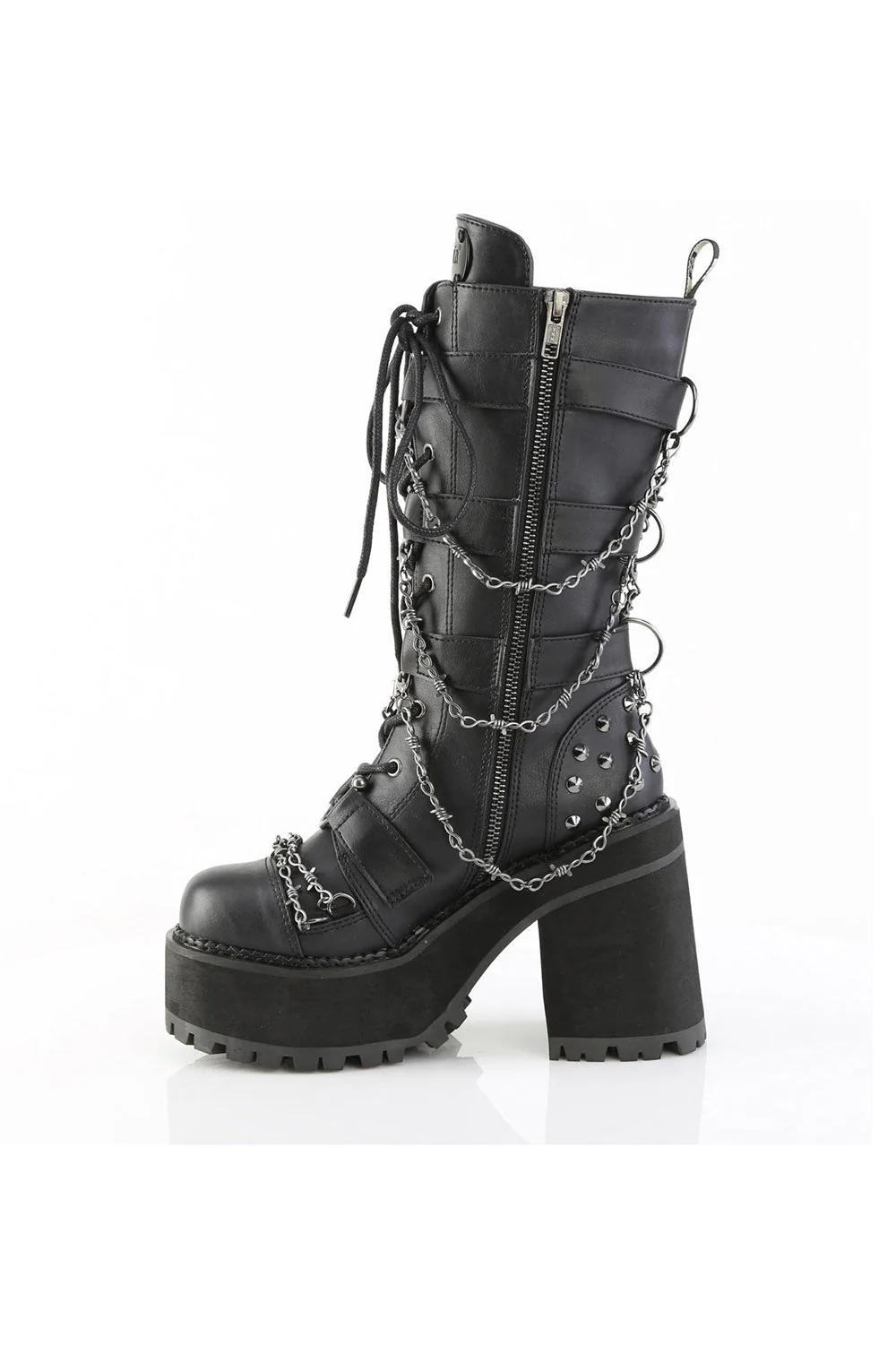 Black Sacraments Studded Punk Boots [ASSAULT-117] - Image 3