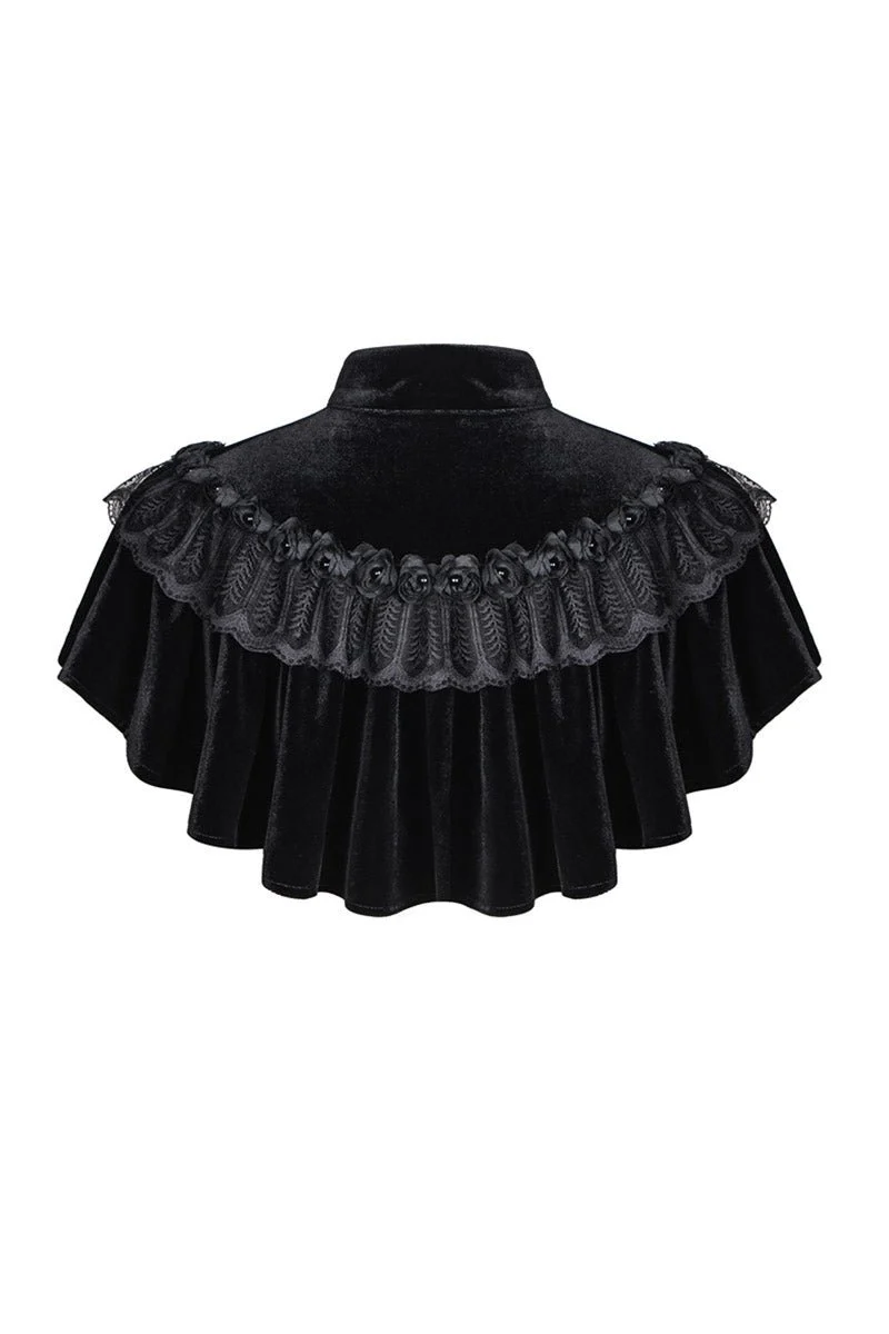 Black Seance Velvet Cape - Image 6