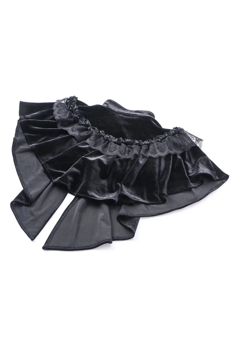 Black Seance Velvet Cape - Image 7