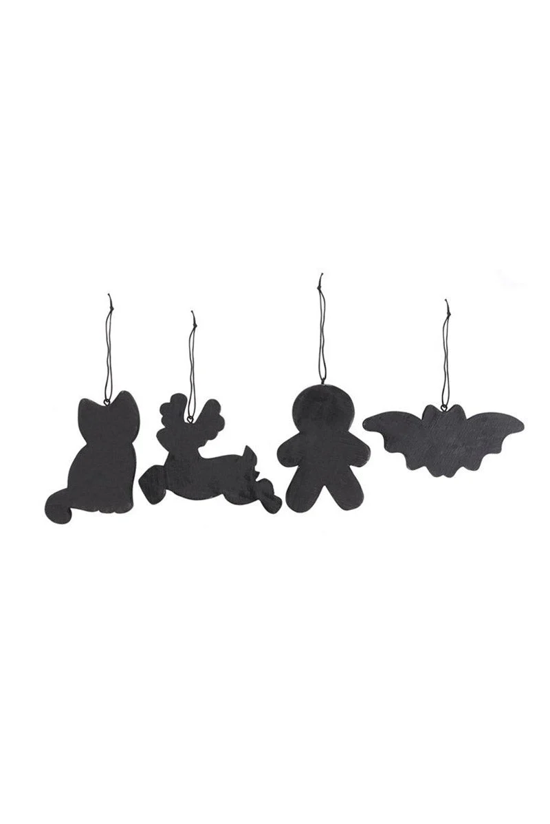 Black Skeleton Christmas Gingerbread Ornaments [Set of 4] - Image 3