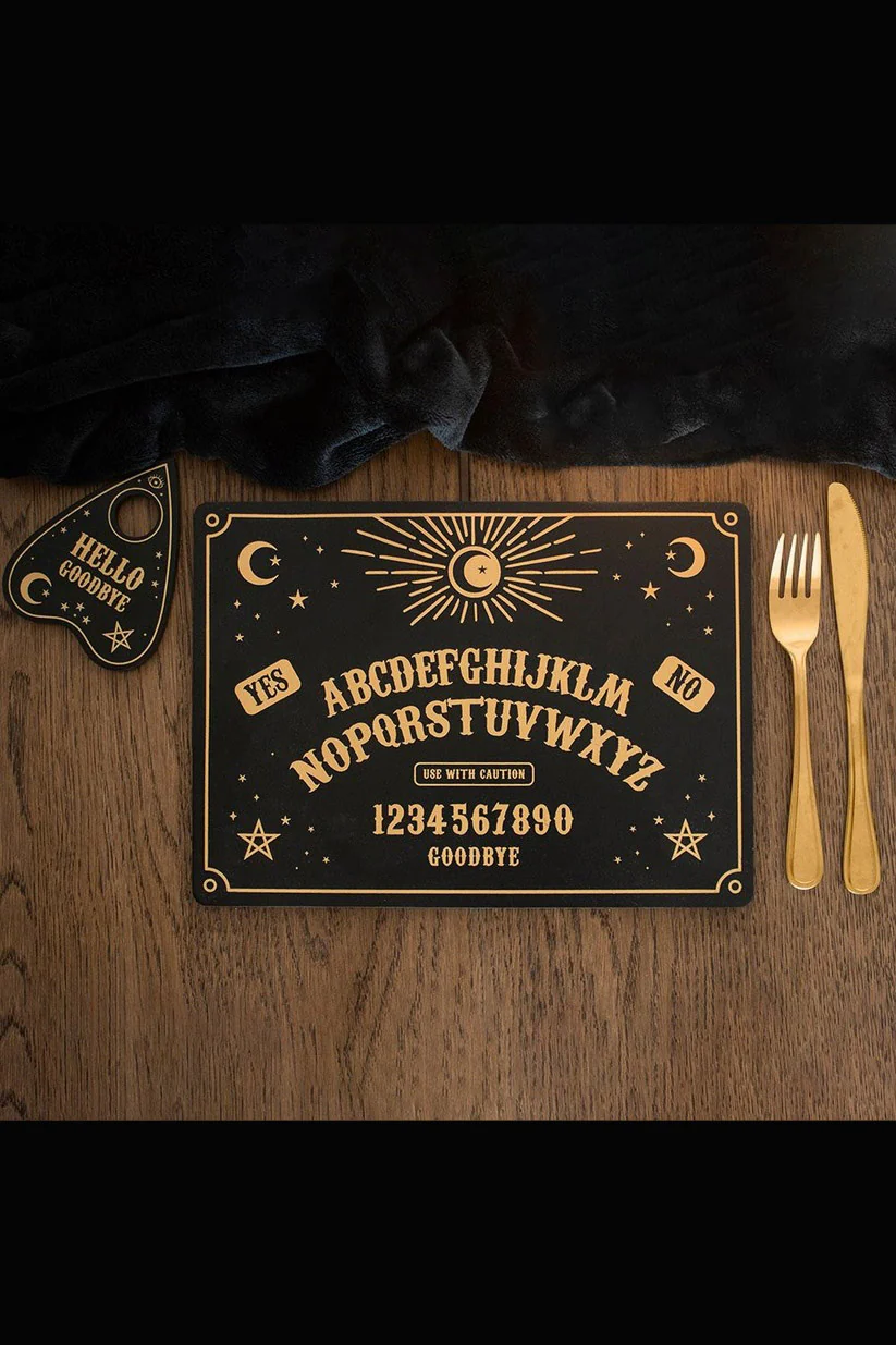Black Talking Board Placement and Planchette Coaster - Image 5