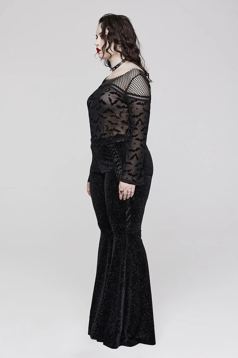 Black Vamp Velvet Flares - Image 3