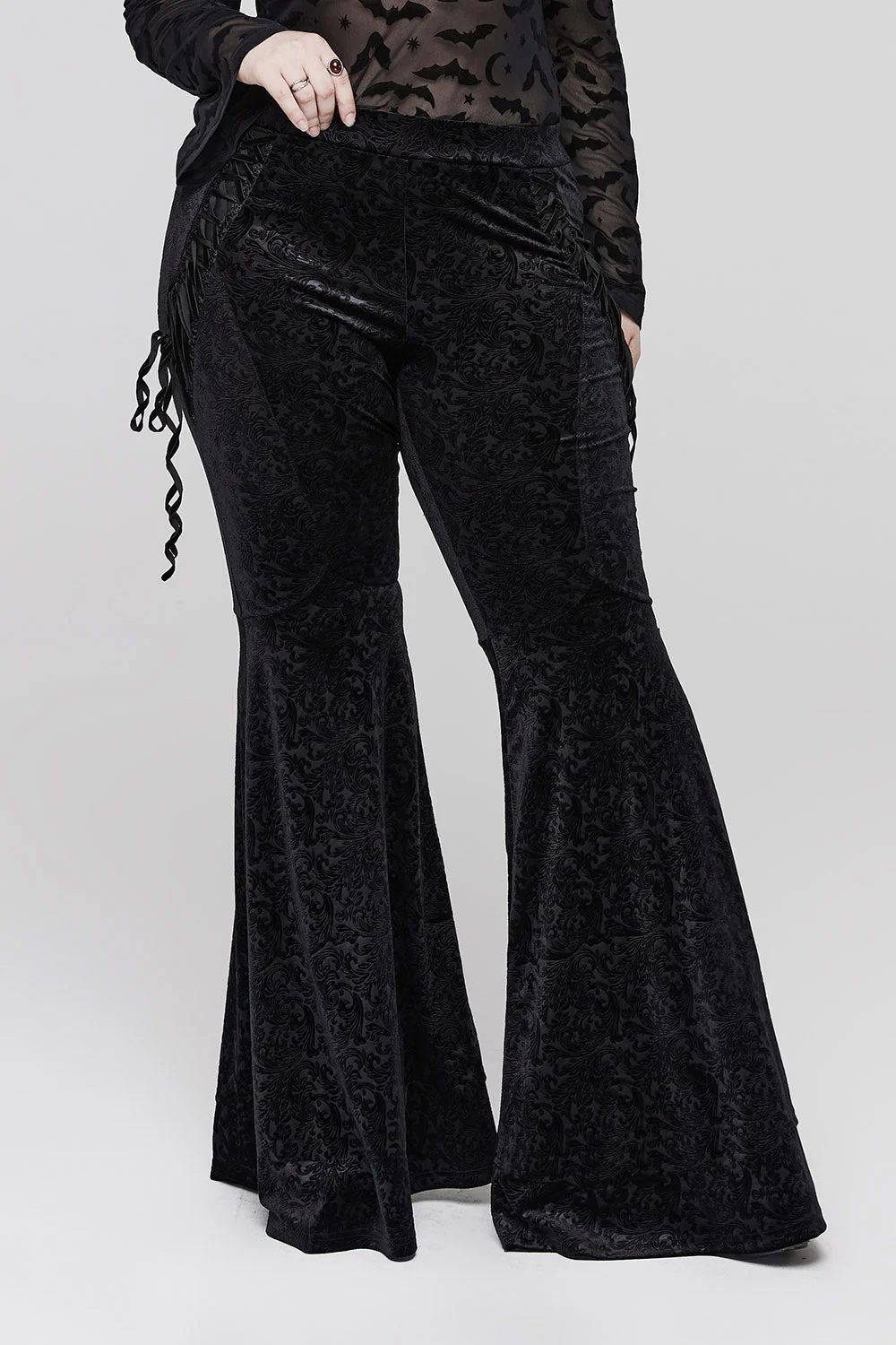 Black Vamp Velvet Flares - Image 5
