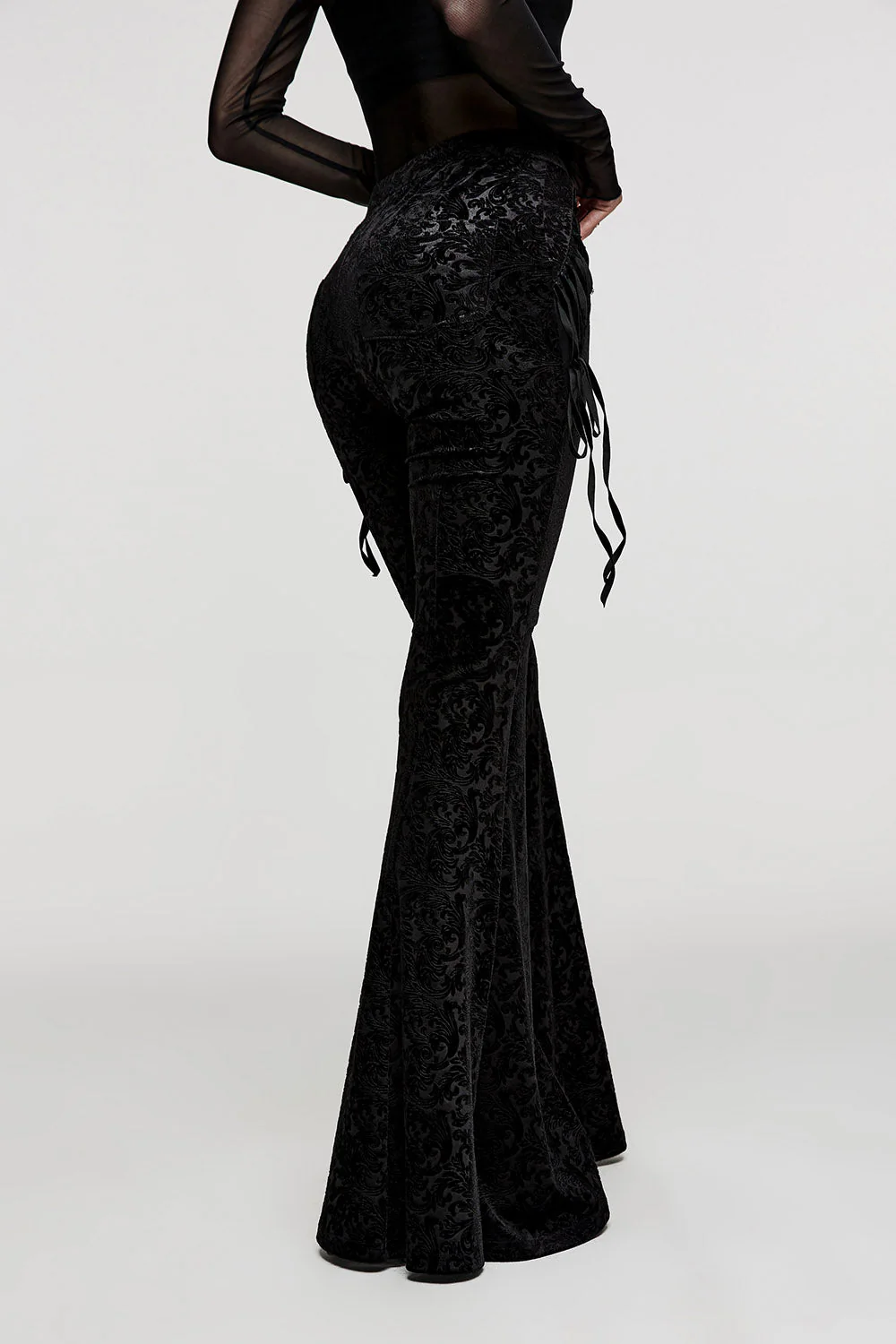 Black Vamp Velvet Flares - Image 8