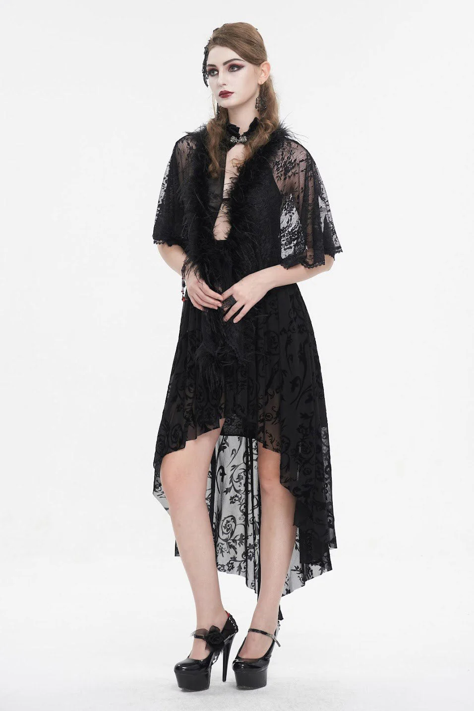 Black Vampress Lace Capelet - Image 3