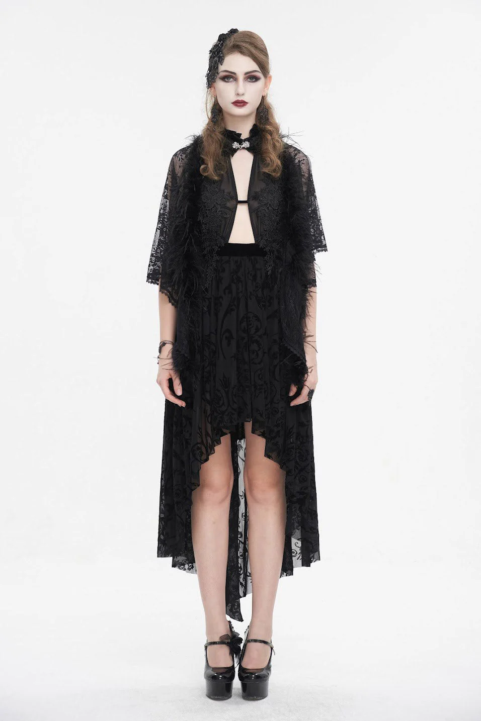 Black Vampress Lace Capelet - Image 5