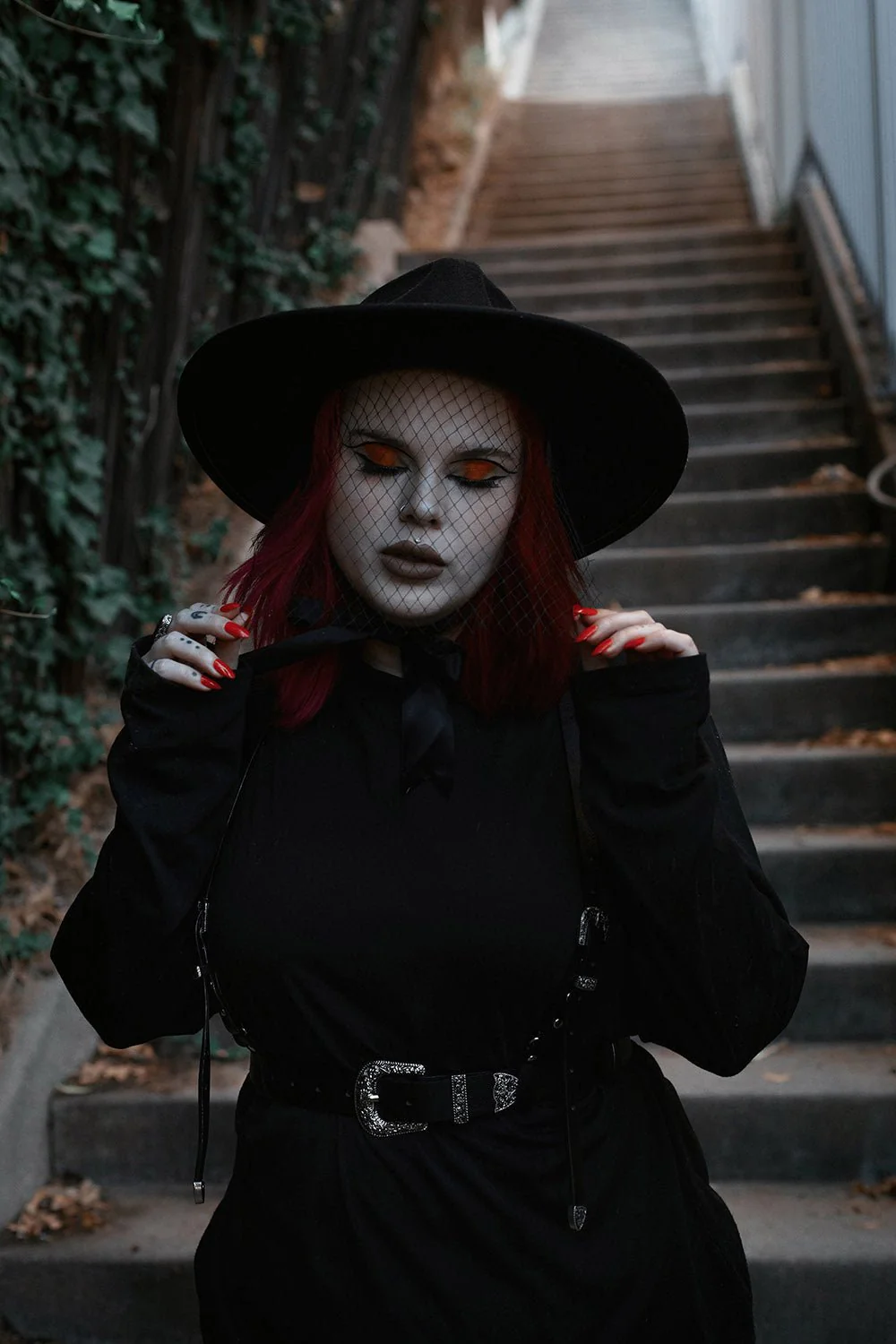Black Veiled Hat - Image 6