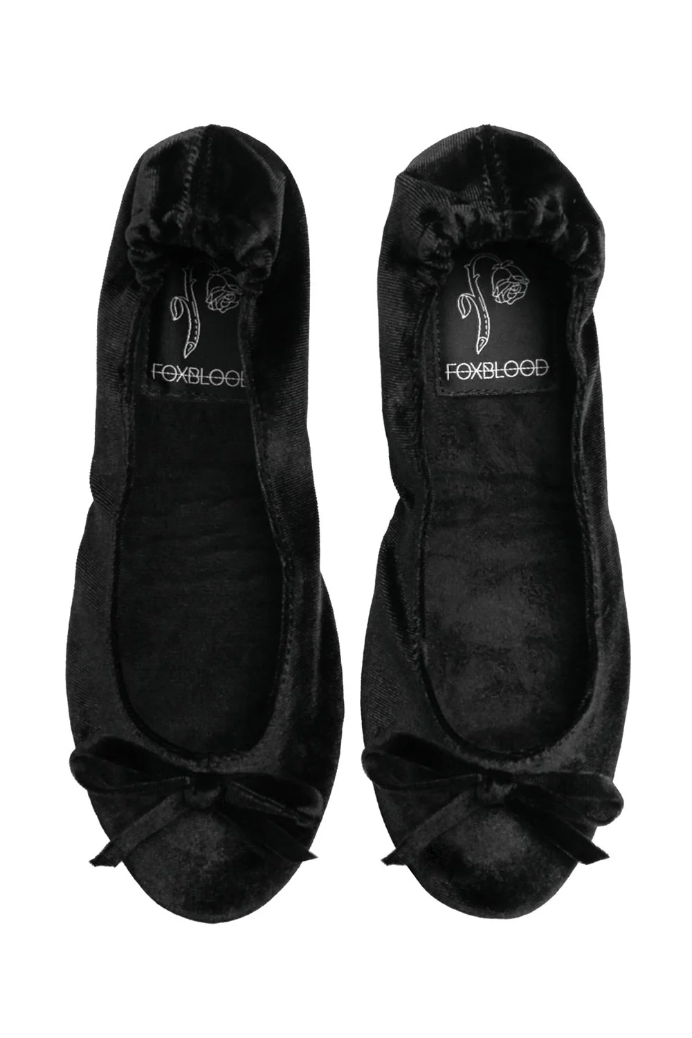 Black Velvet Folding Flats - Image 6