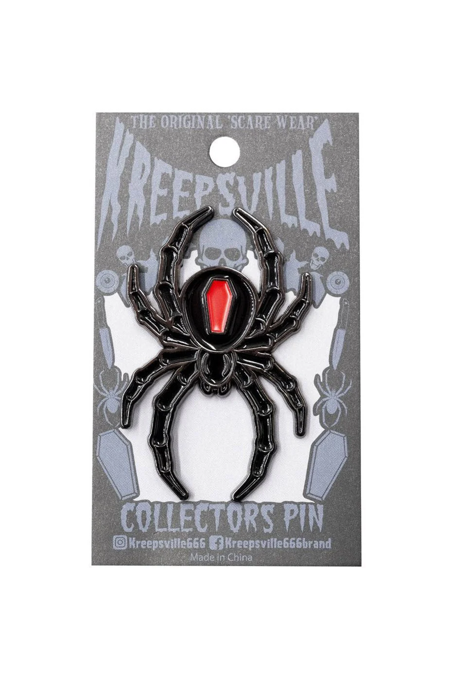 Black Widow Spider Enamel Pin - Image 2