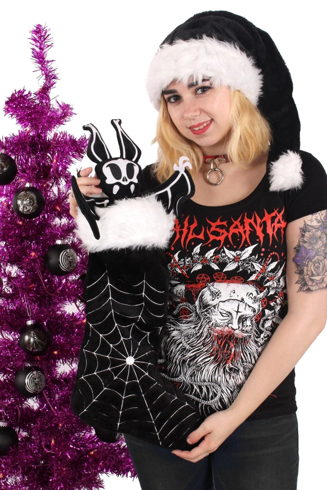 Black Widow Spiderweb Xmas Stocking - Image 11