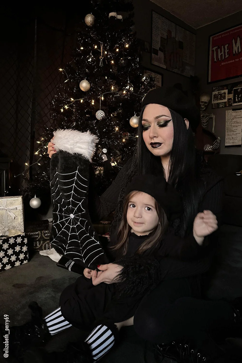 Black Widow Spiderweb Xmas Stocking - Image 3