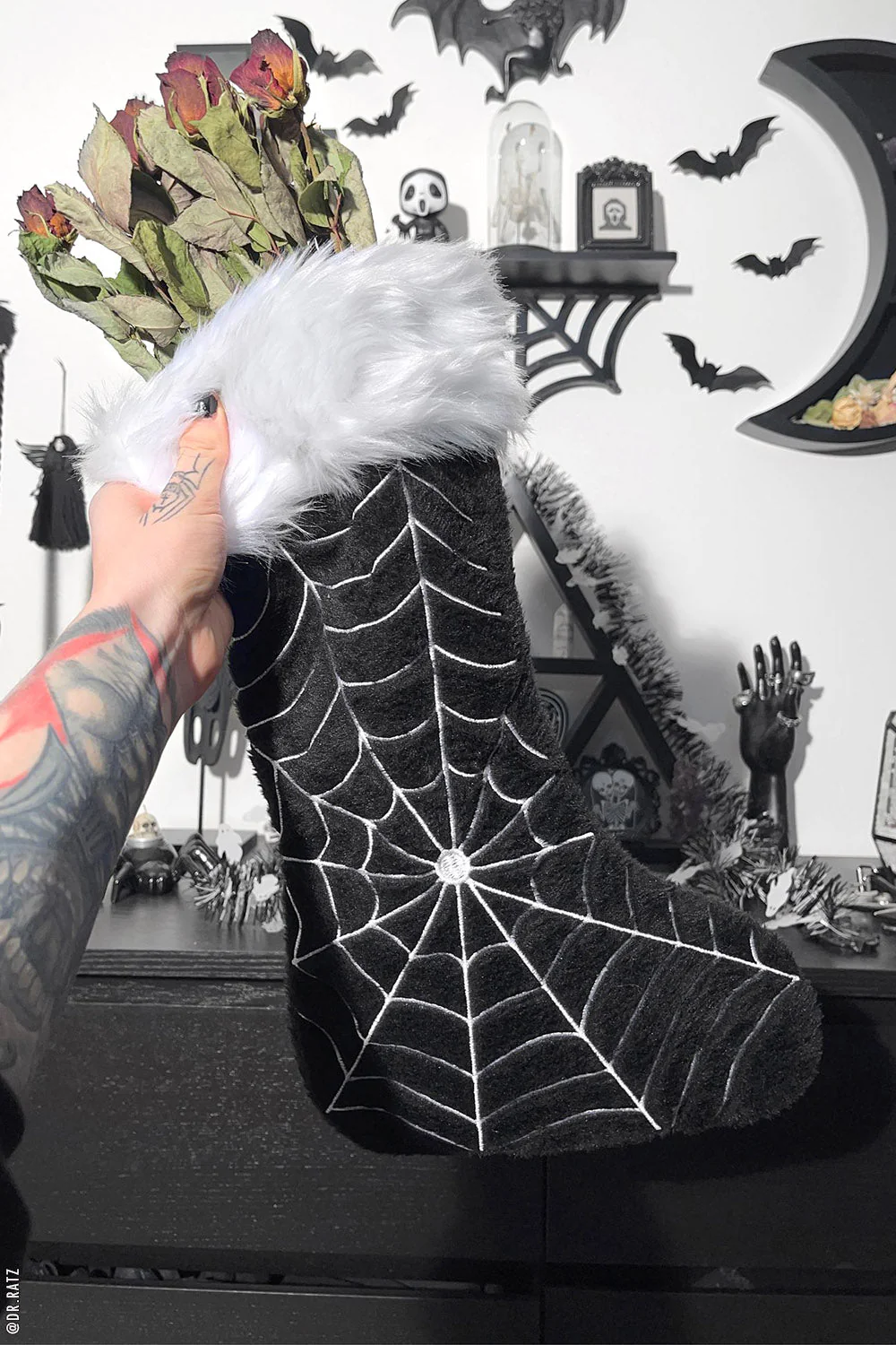 Black Widow Spiderweb Xmas Stocking - Image 5
