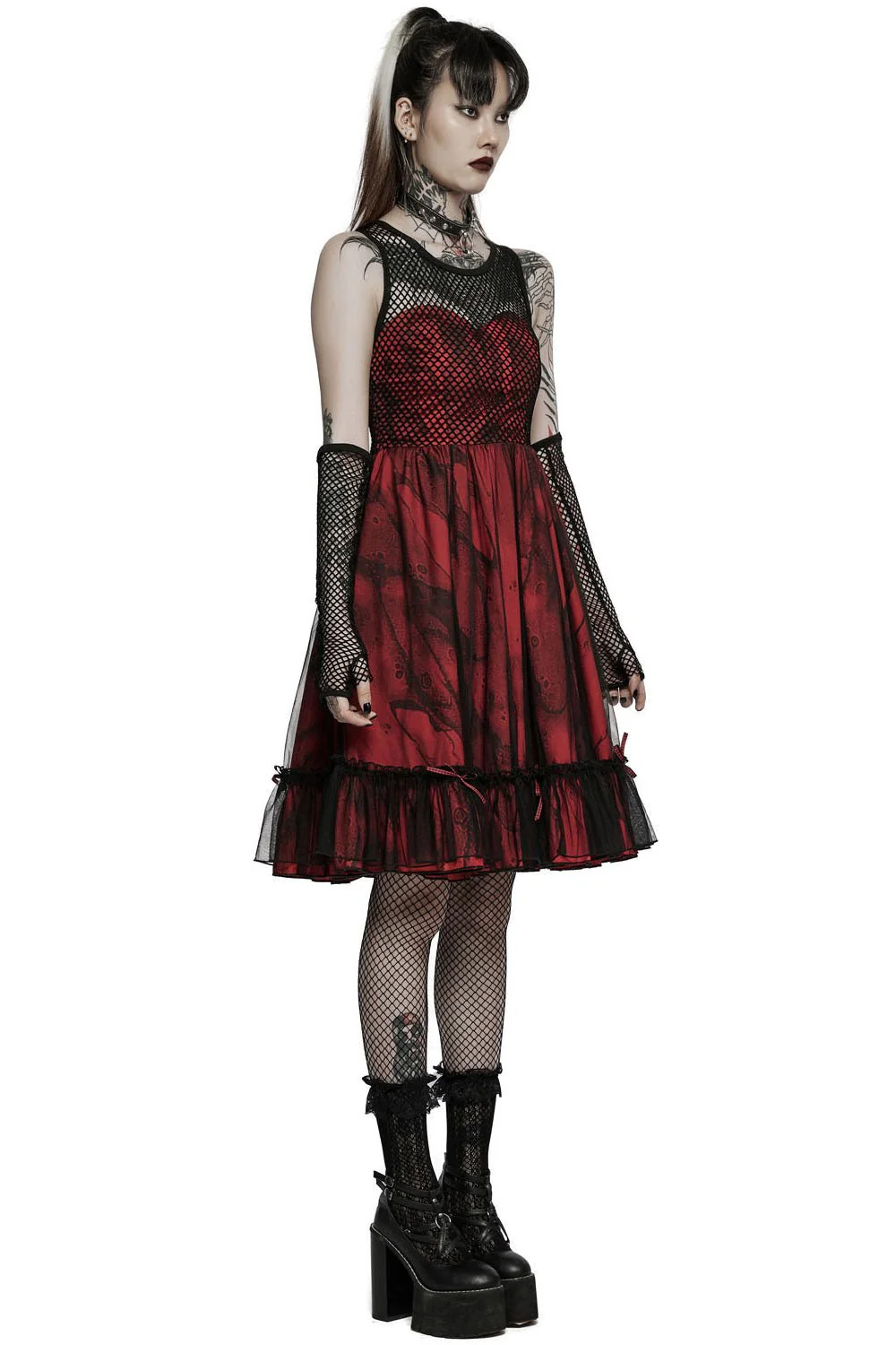 Bleeding Baby Doll Dress Set [RED/BLACK] - Image 4