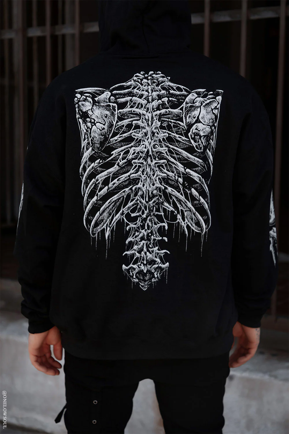 Bleeding Heart Skeleton Hoodie - Image 2