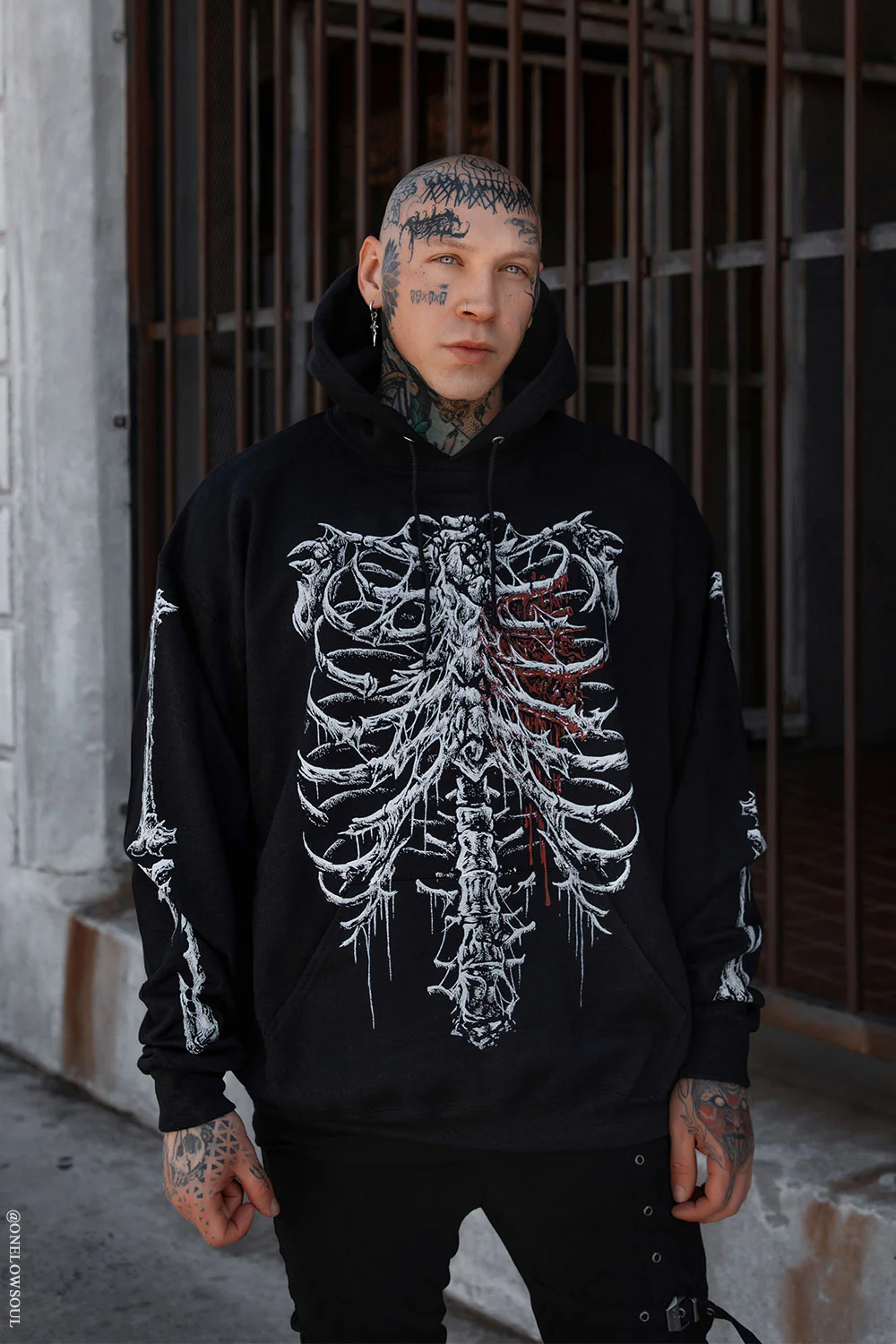 Bleeding Heart Skeleton Hoodie - Image 3