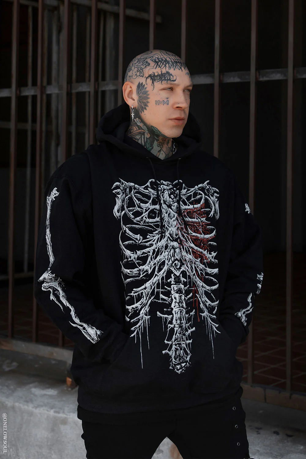 Bleeding Heart Skeleton Hoodie - Image 7
