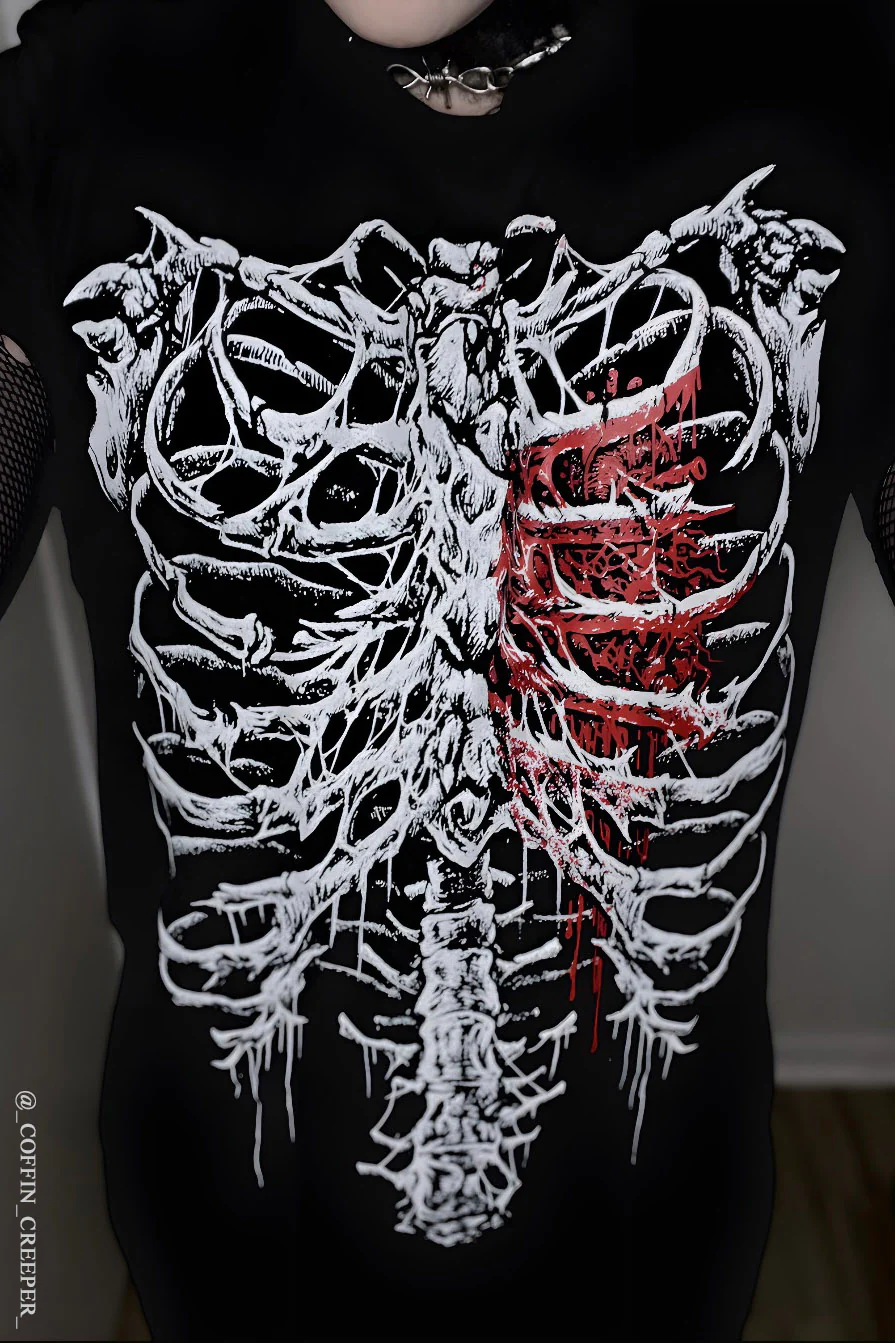 Bleeding Heart Skeleton T-shirt - Image 14