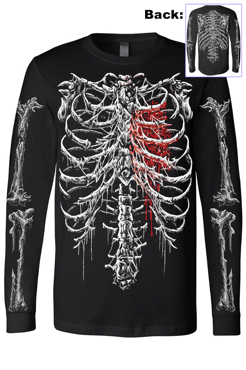 Bleeding Heart Skeleton T-shirt - Image 3