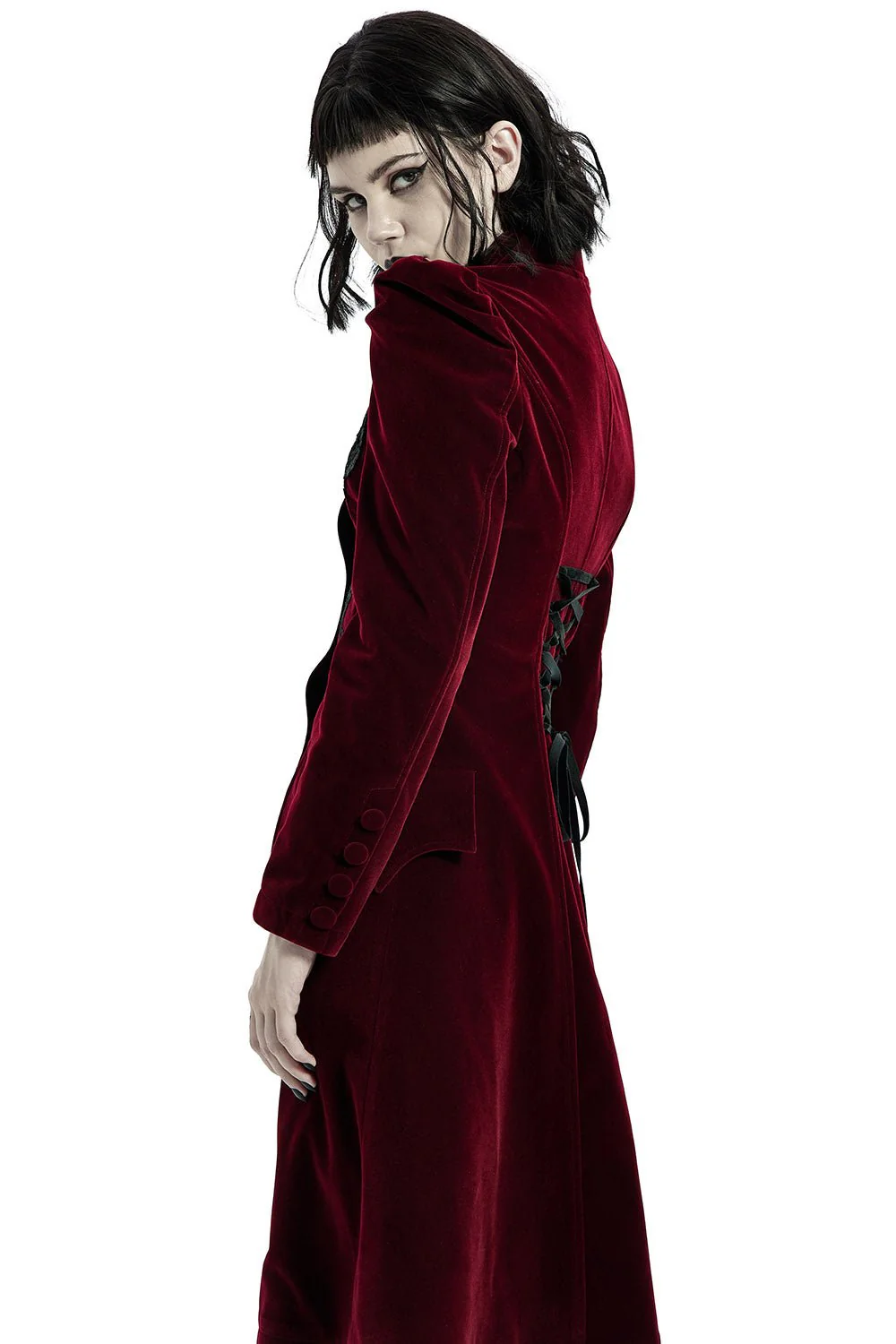 Bleeding Rose Velvet Coat [RED] - Image 5