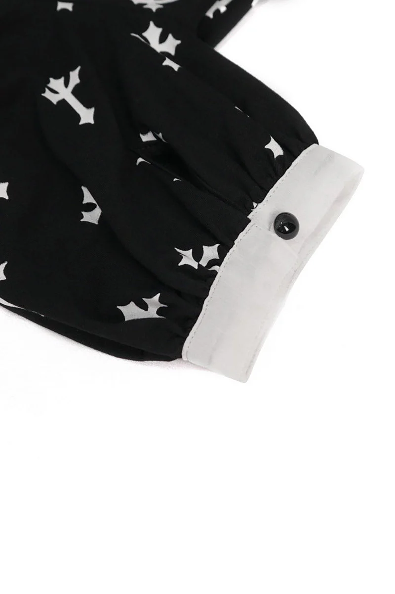 Blessed Be Gothic Cross Collar Blouse - Image 9