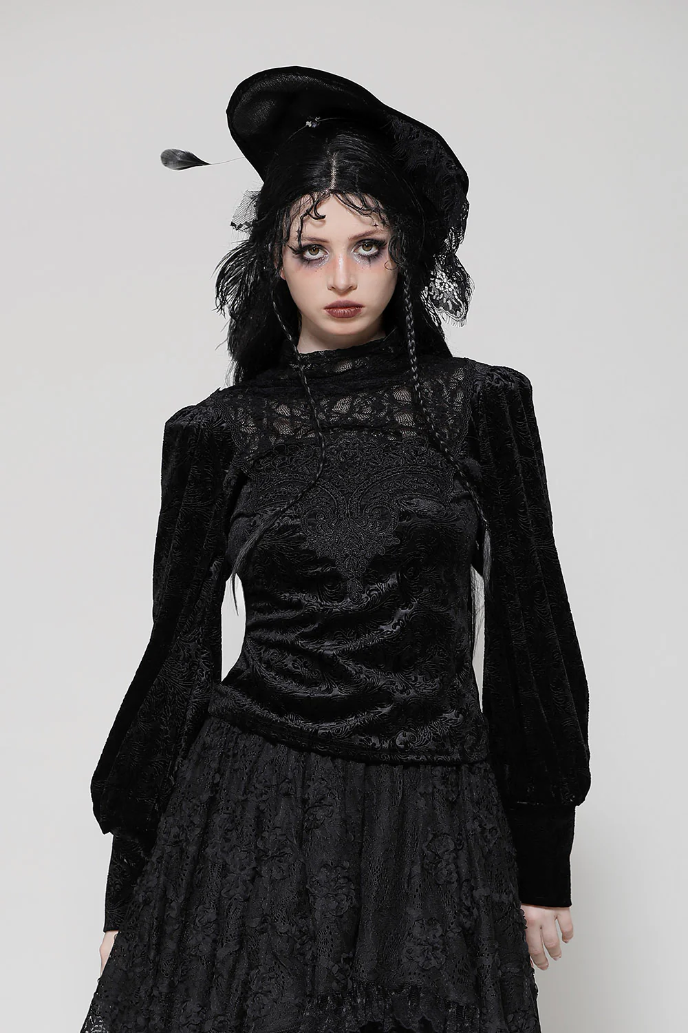 Blessed Be Victorian Goth Turtleneck Top