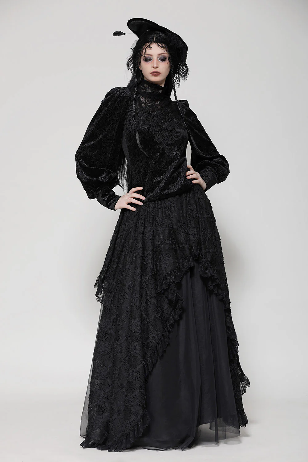 Blessed Be Victorian Goth Turtleneck Top - Image 5