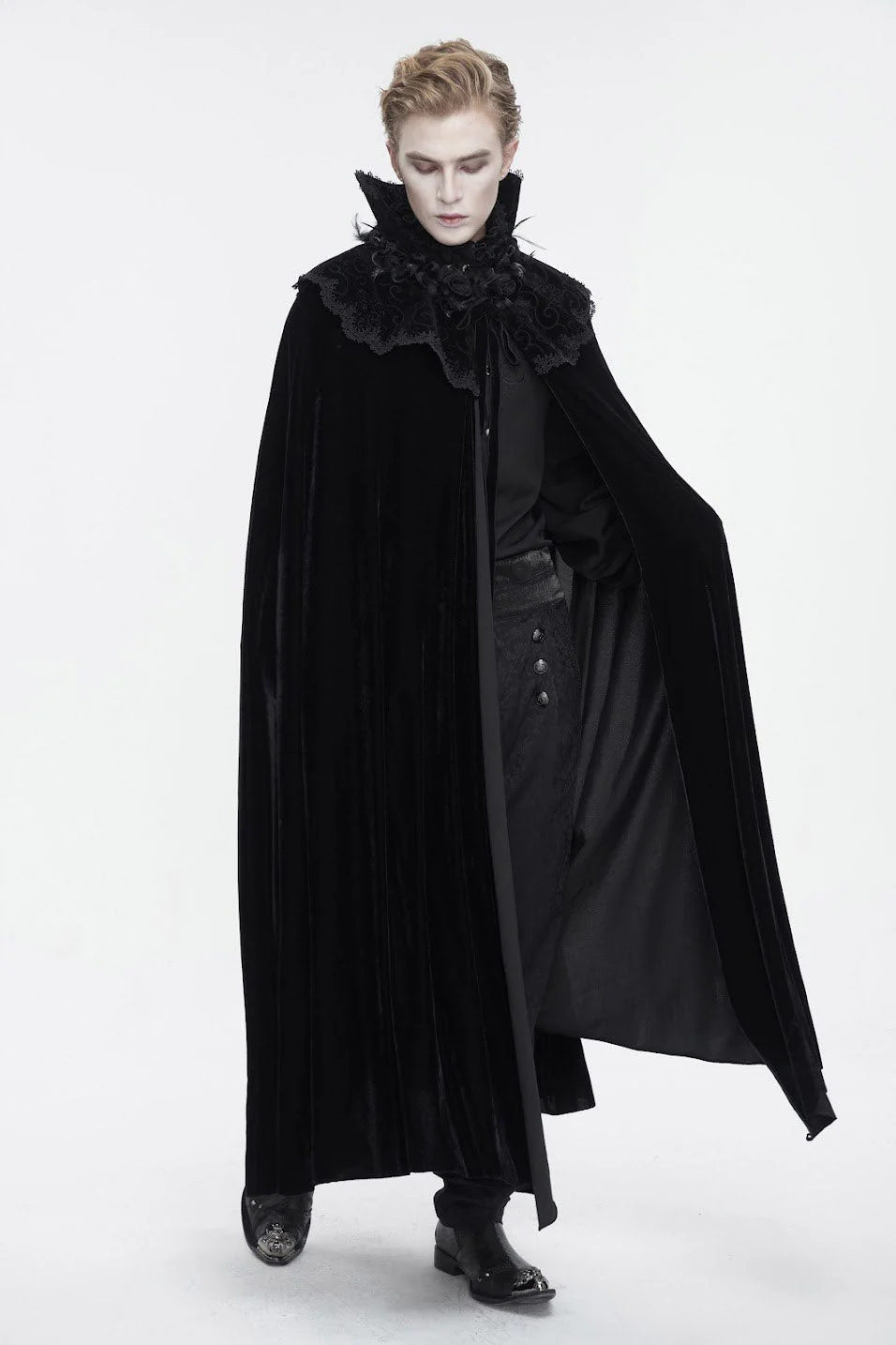 Blood House Black Velvet Cloak - Image 3