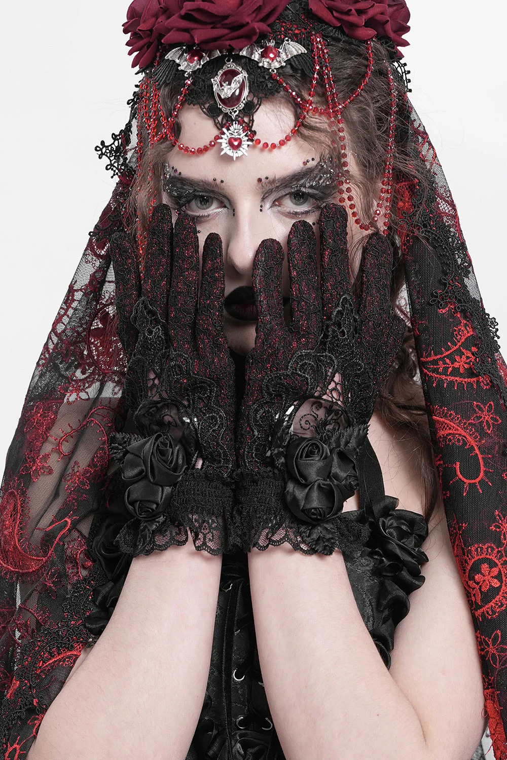 Blood Lace Gothic Gloves - Image 2
