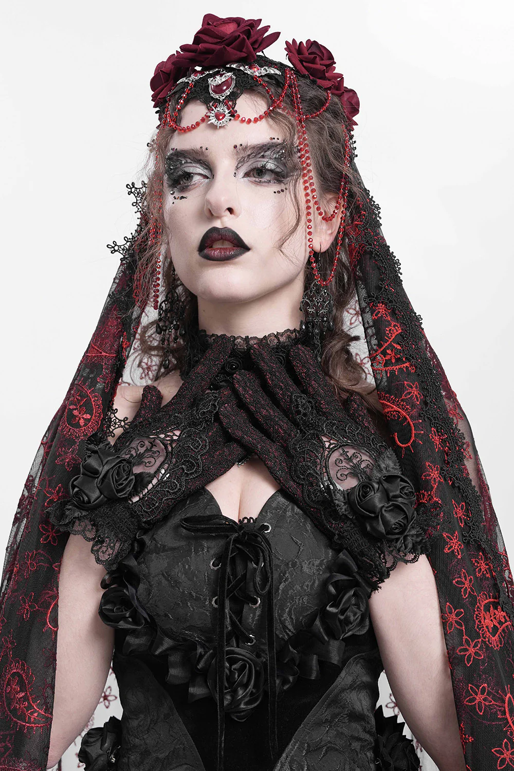 Blood Lace Gothic Gloves - Image 3