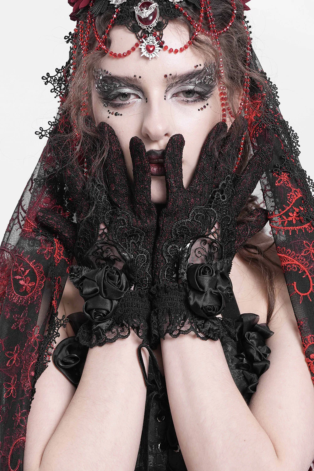 Blood Lace Gothic Gloves - Image 4
