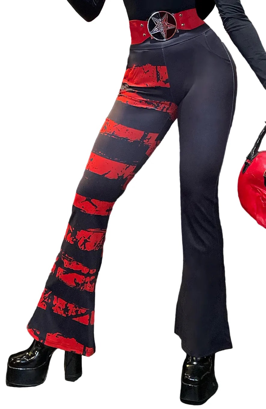 Blood Oath Striped Split Flares [Red/Black] - Image 9